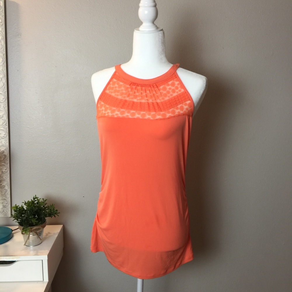 New York and Company Lace High Neck Tank Top